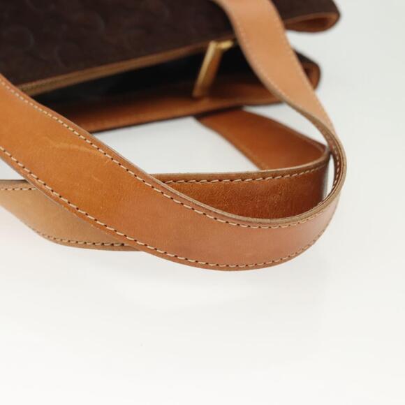 CELINE C Macadam Canvas Hand Bag Brown Gold - Picture 7 of 13